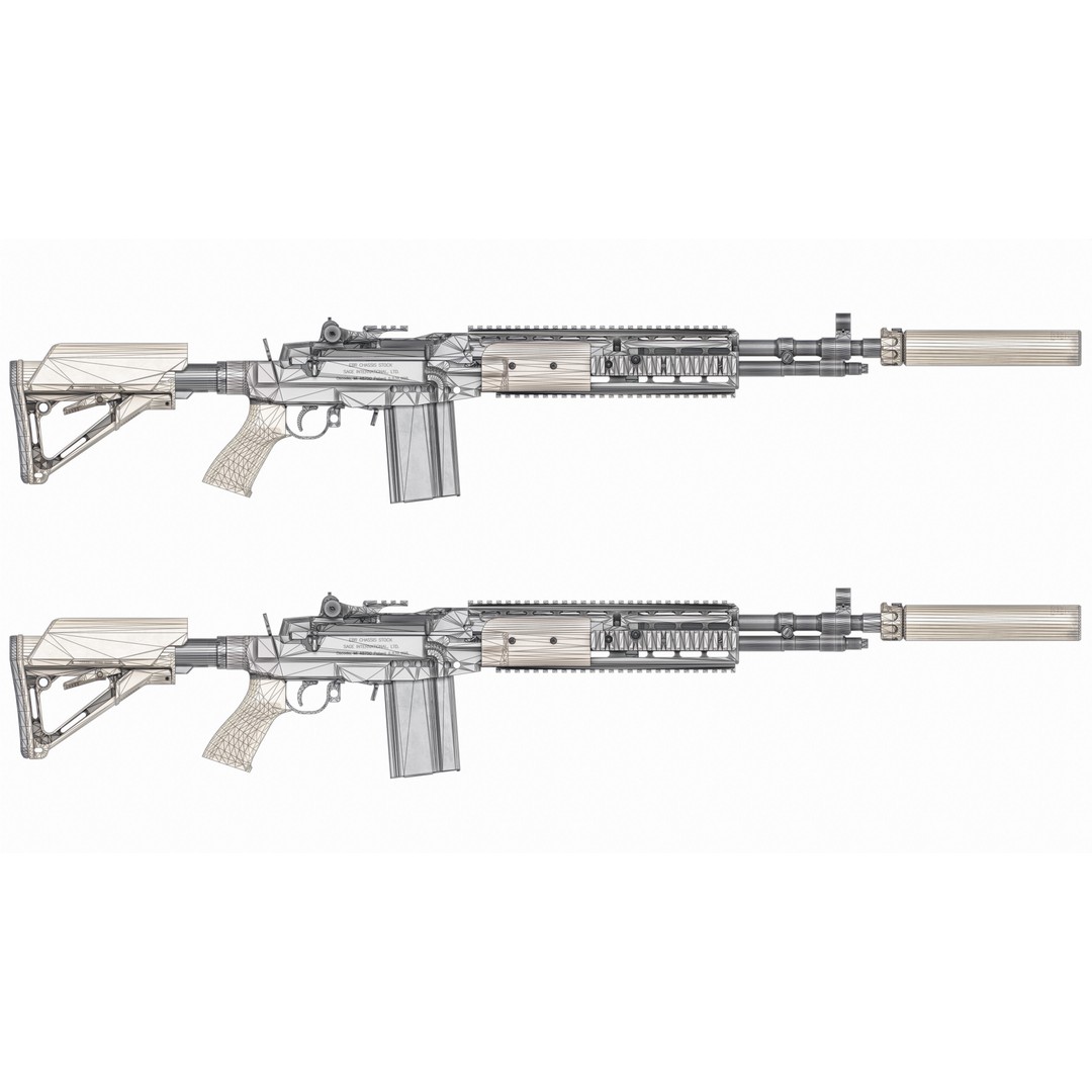 MK14 MOD1 Enhanced Battle Rifle 3D Model – Game Ready PBR Asset, FBX - View 16