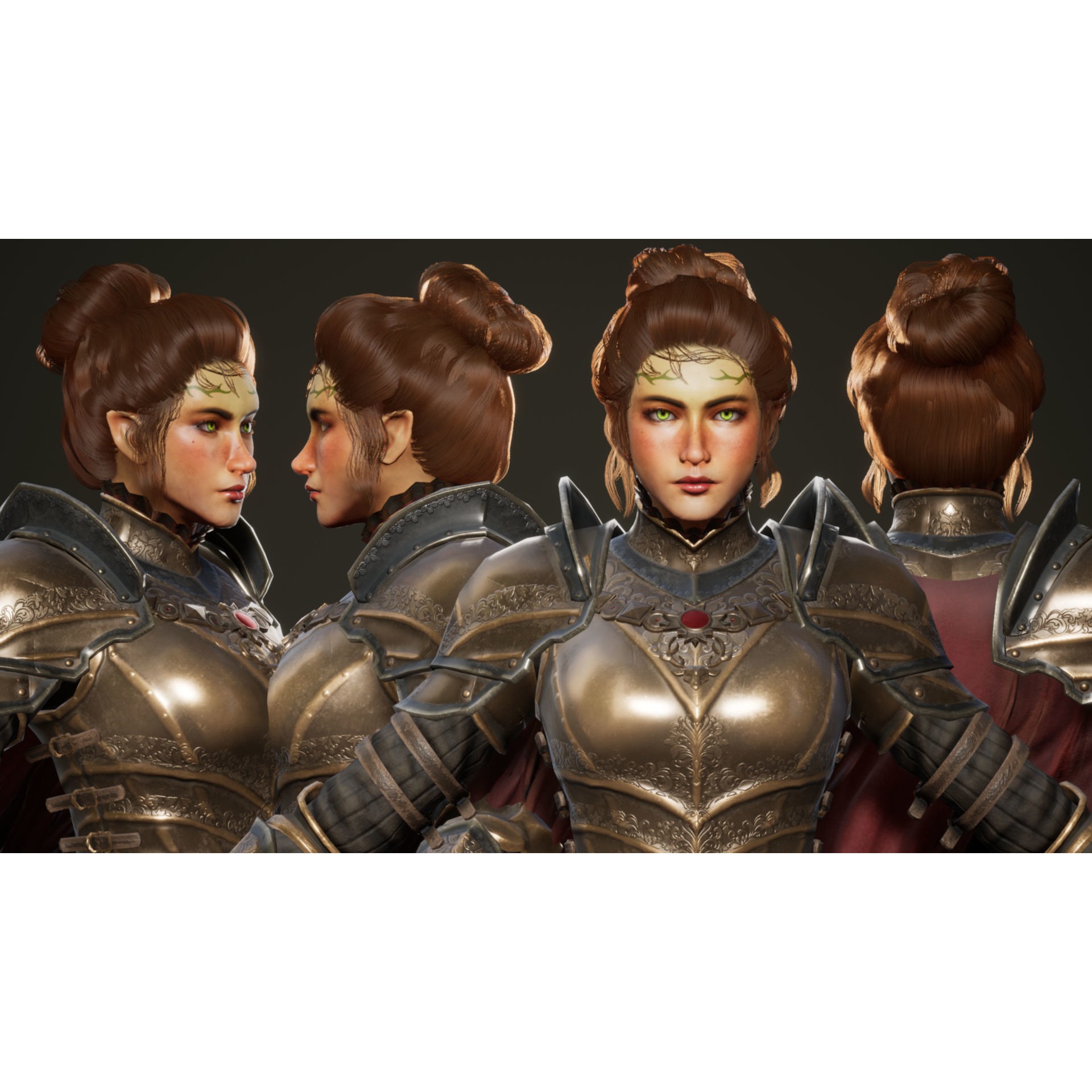 Sentinel Female Knight - Low-Poly Game-Ready 3D Model - View 6