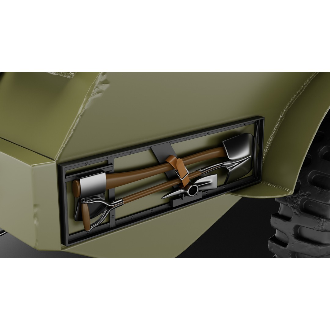 M25 M26 Dragon Wagon 3D Model – High Poly WWII Tank Transporter, FBX, OBJ - View 10