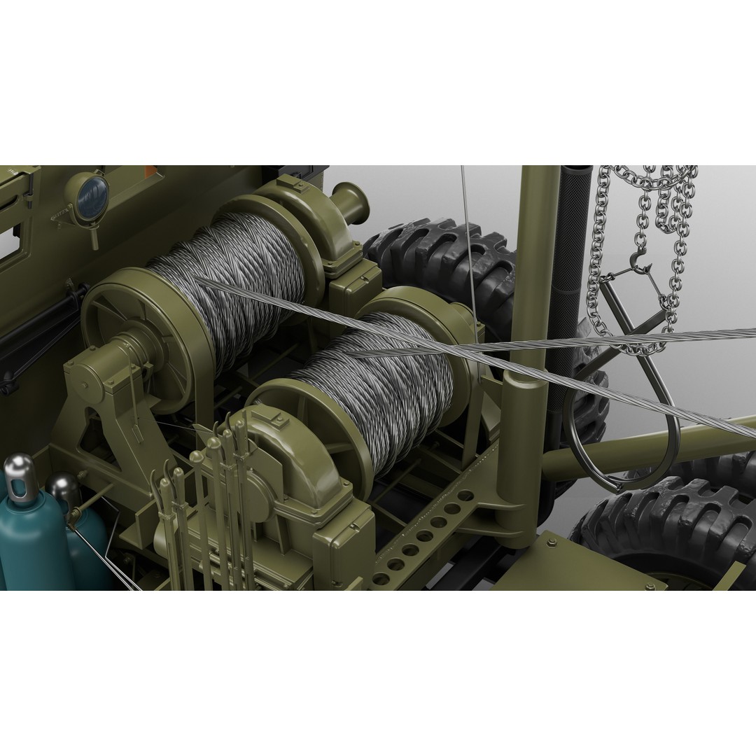 M25 M26 Dragon Wagon 3D Model – High Poly WWII Tank Transporter, FBX, OBJ - View 16