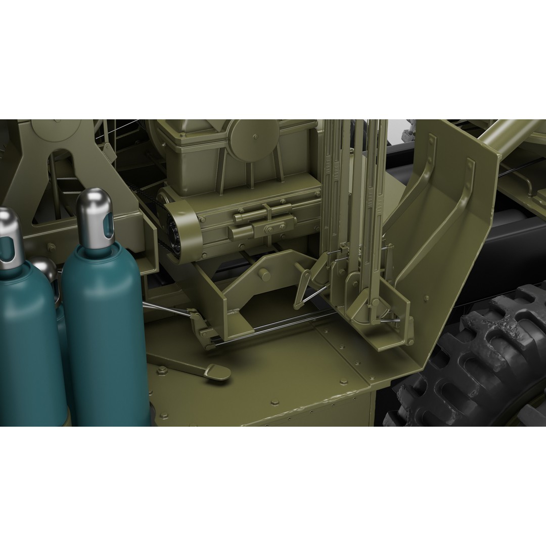 M25 M26 Dragon Wagon 3D Model – High Poly WWII Tank Transporter, FBX, OBJ - View 17