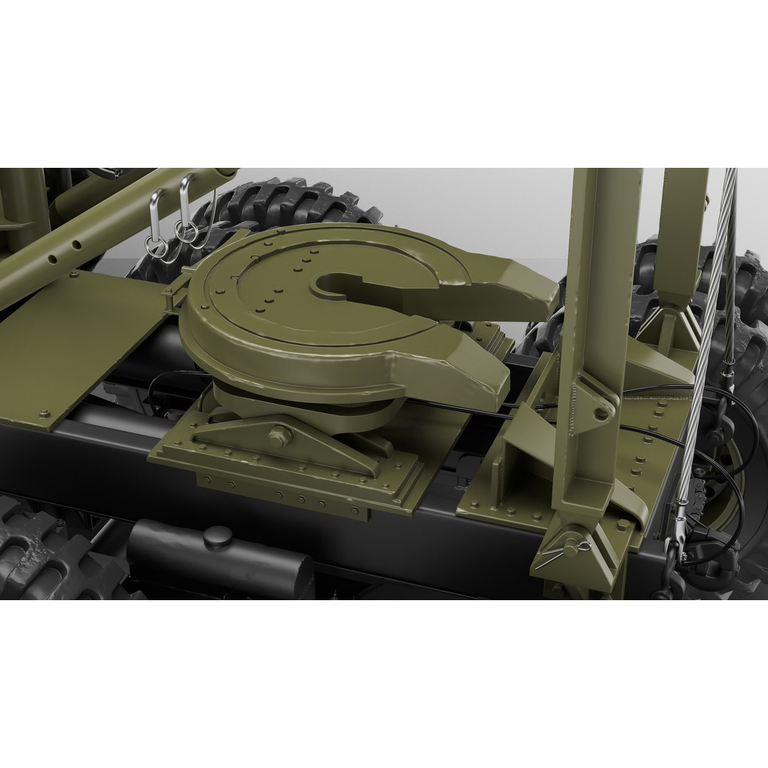 M25 M26 Dragon Wagon 3D Model – High Poly WWII Tank Transporter, FBX, OBJ - View 19