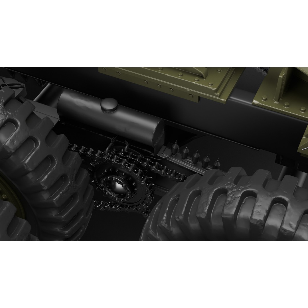 M25 M26 Dragon Wagon 3D Model – High Poly WWII Tank Transporter, FBX, OBJ - View 20