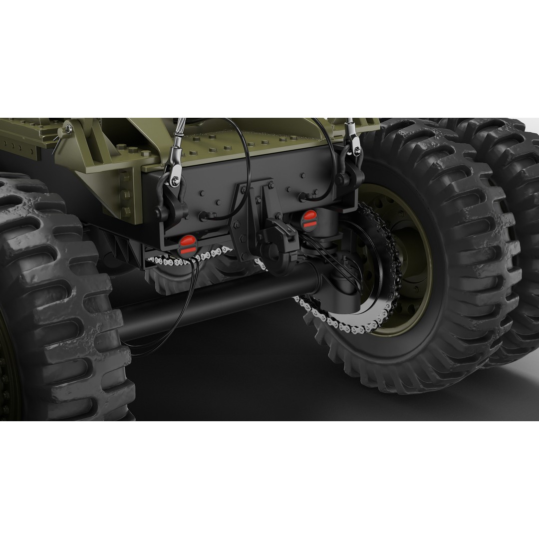 M25 M26 Dragon Wagon 3D Model – High Poly WWII Tank Transporter, FBX, OBJ - View 22