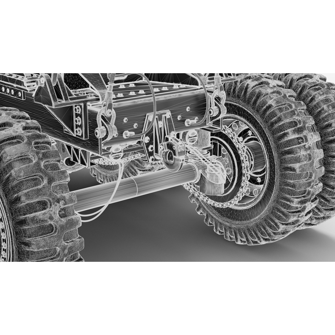M25 M26 Dragon Wagon 3D Model – High Poly WWII Tank Transporter, FBX, OBJ - View 33