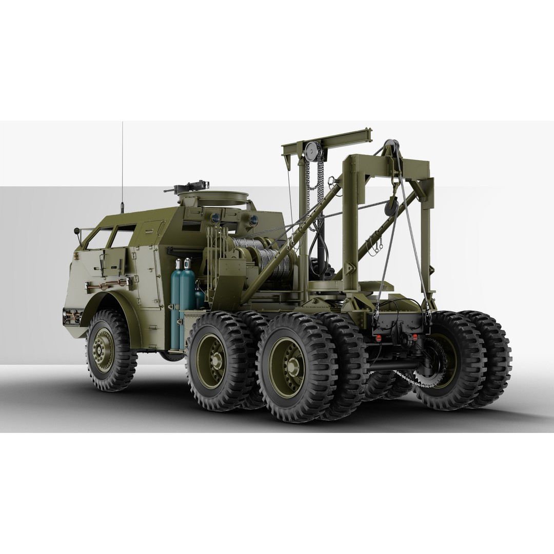 M25 M26 Dragon Wagon 3D Model – High Poly WWII Tank Transporter, FBX, OBJ - View 4