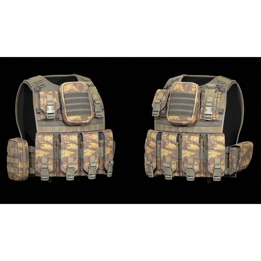 Plate Carrier Anafarta 3D Model – Low Poly Game Ready Asset, FBX, OBJ, Blender - View 3