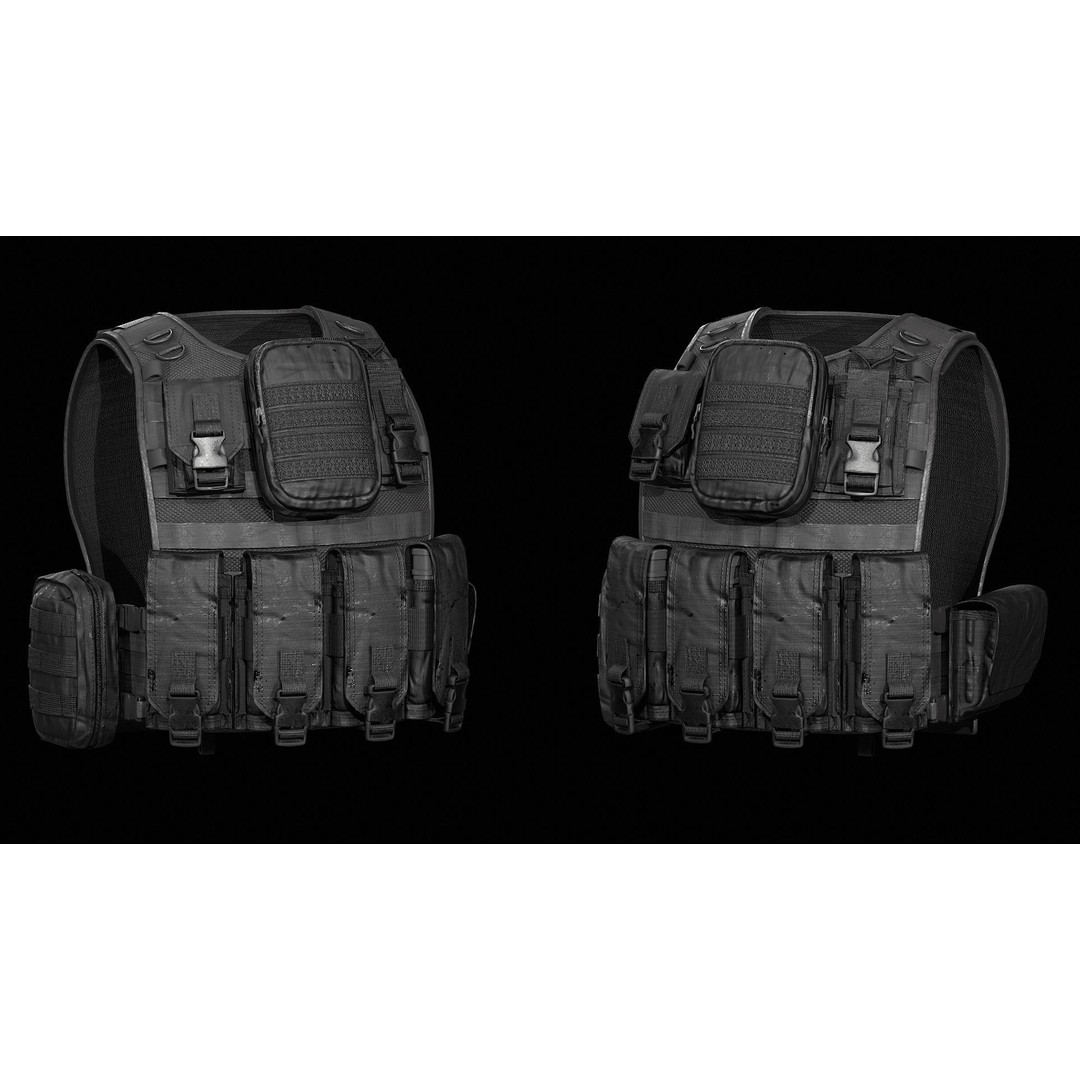 Plate Carrier Anafarta 3D Model – Low Poly Game Ready Asset, FBX, OBJ, Blender - View 4