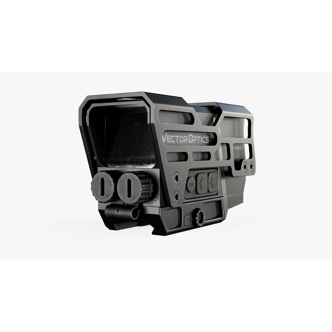 Solar Powered Red Dot Sight 3D Model – Low Poly Game Asset, FBX/OBJ - View 10