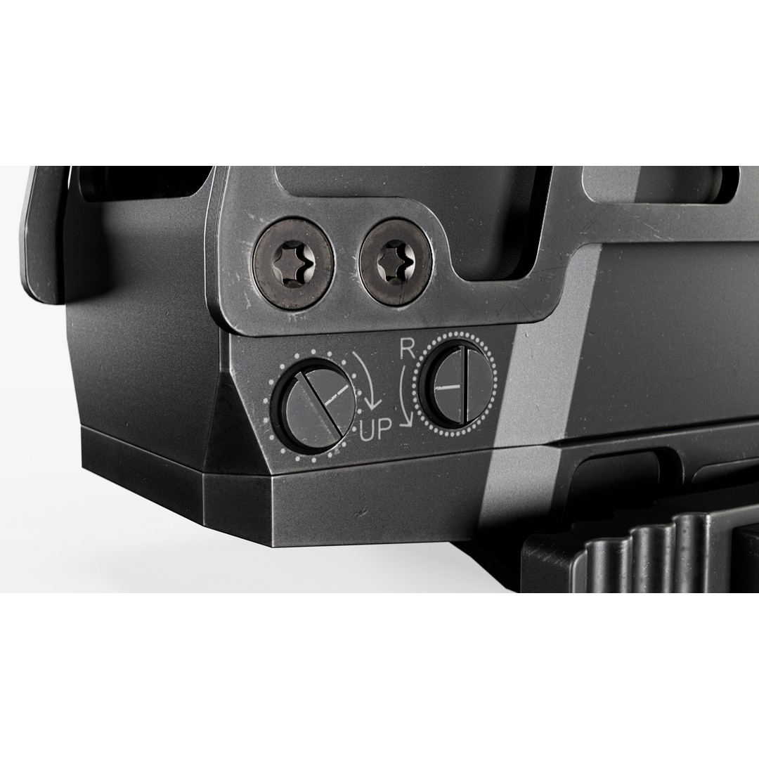 Solar Powered Red Dot Sight 3D Model – Low Poly Game Asset, FBX/OBJ - View 17