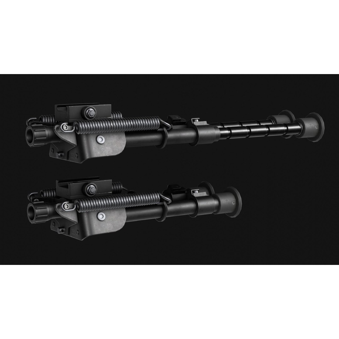 Harris Bipod 3D Model – Low Poly Game Asset, FBX & OBJ Formats - View 4