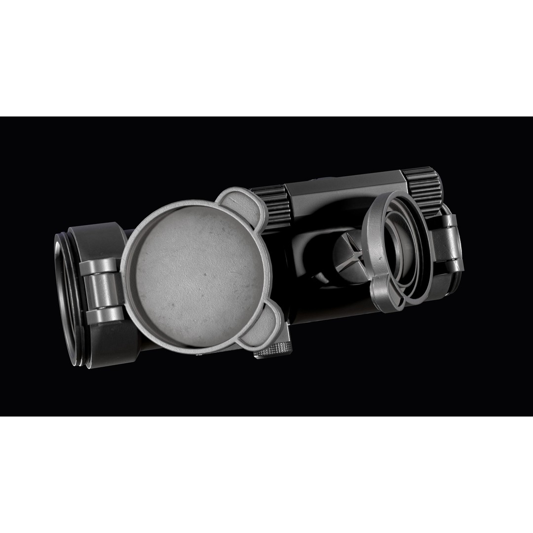 Red Dot Reflex Sight 3D Model – Low Poly PBR Game Asset, FBX - View 10