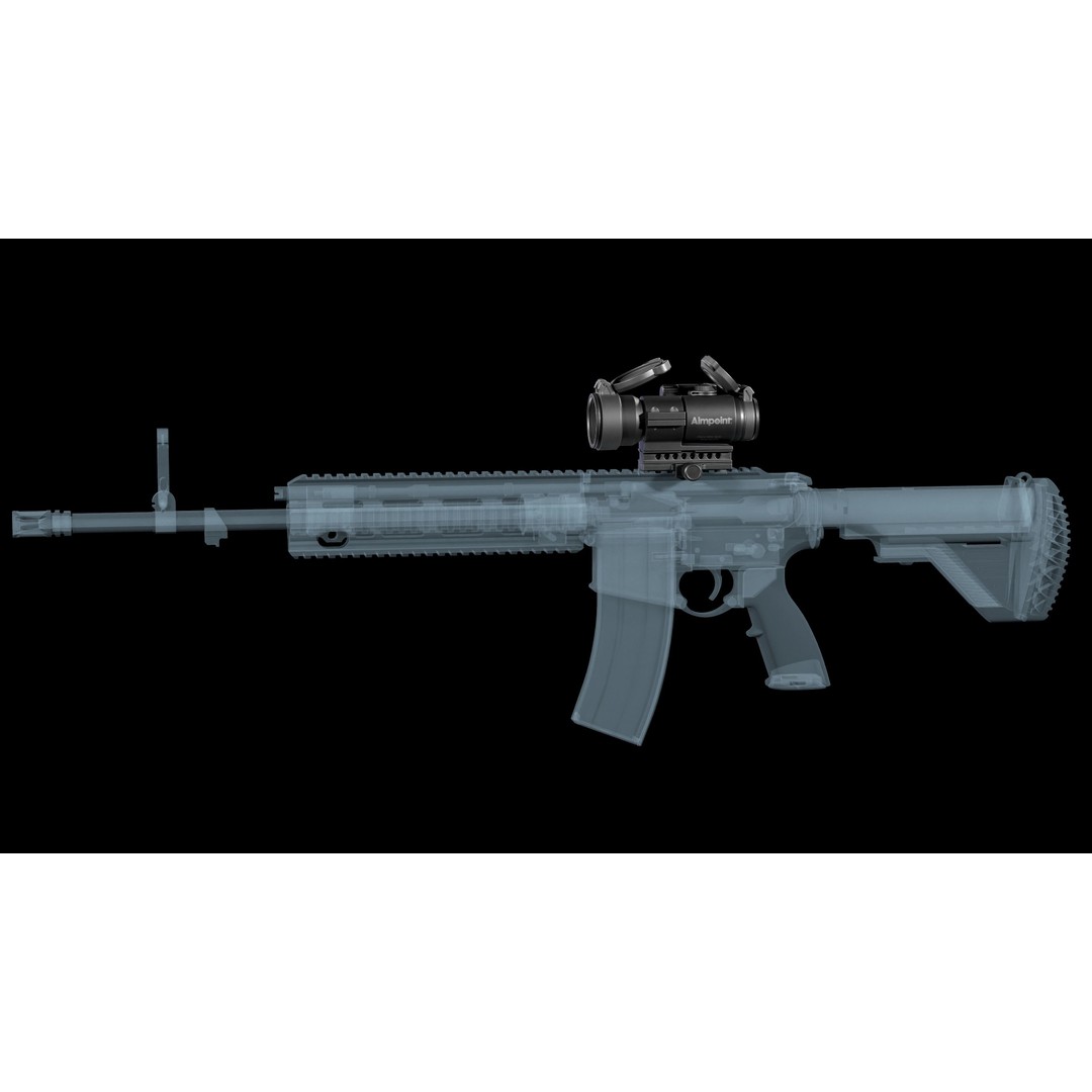 Red Dot Reflex Sight 3D Model – Low Poly PBR Game Asset, FBX - View 3