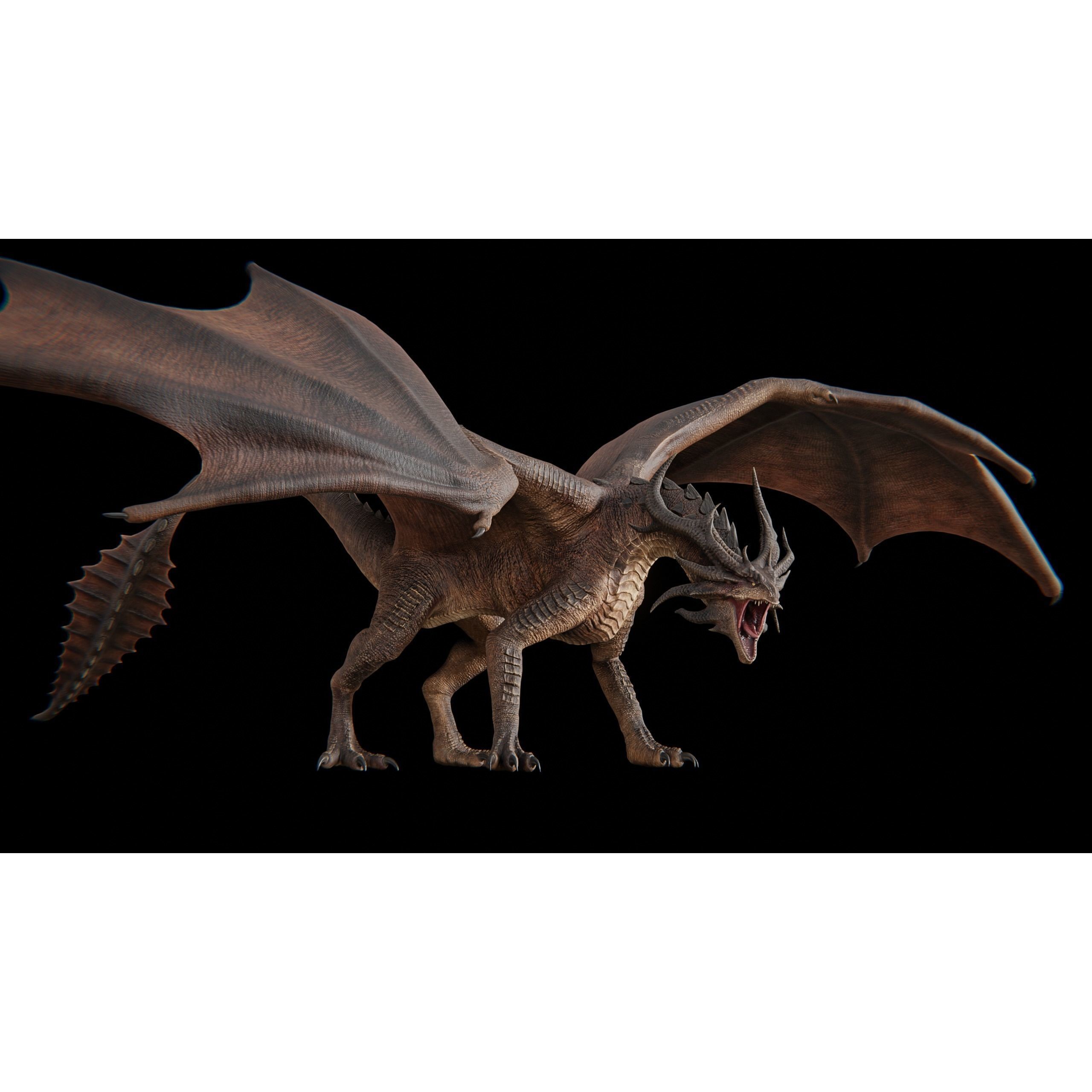 Hellfire Dragon - Low-Poly Game-Ready 3D Model - View 10