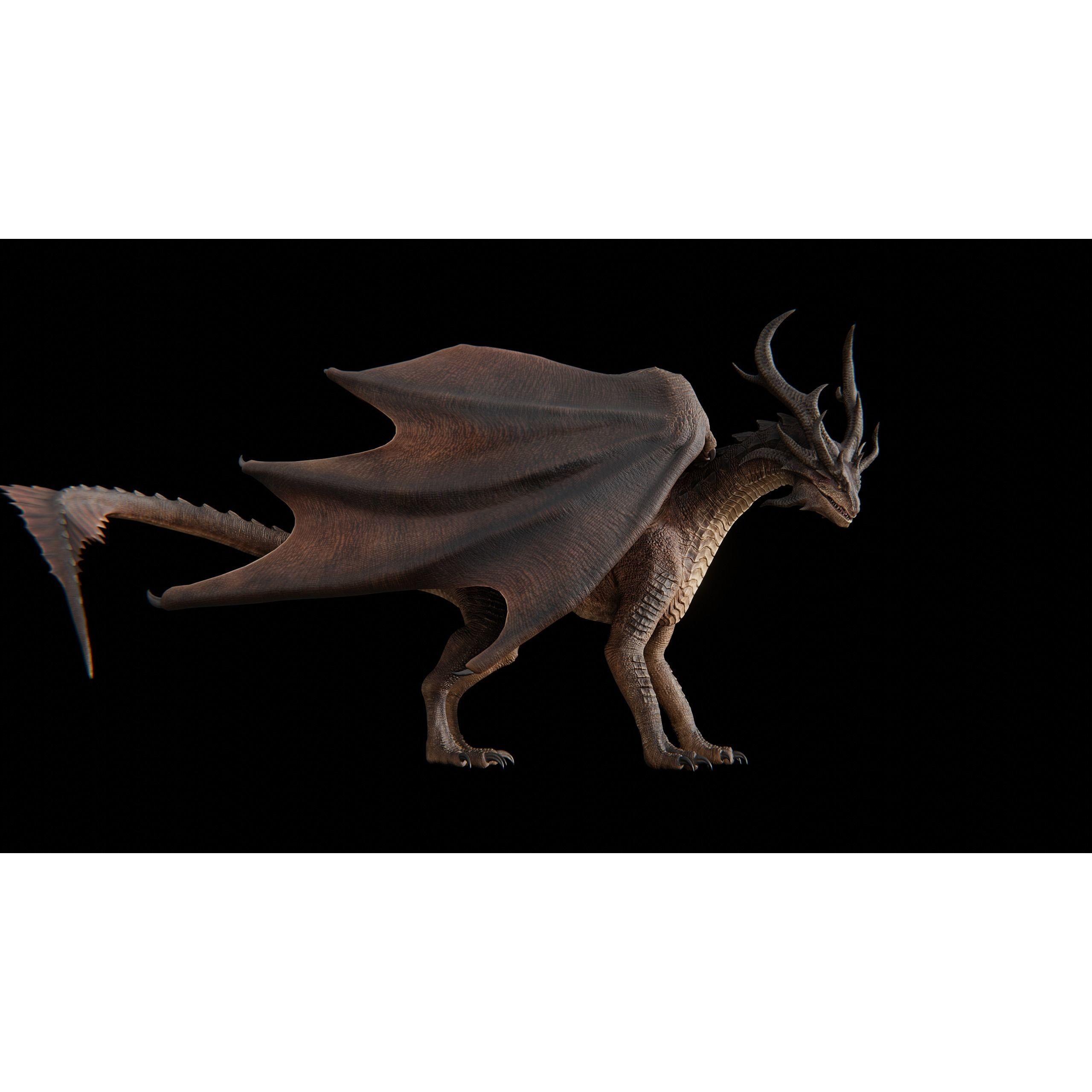 Hellfire Dragon - Low-Poly Game-Ready 3D Model - View 12