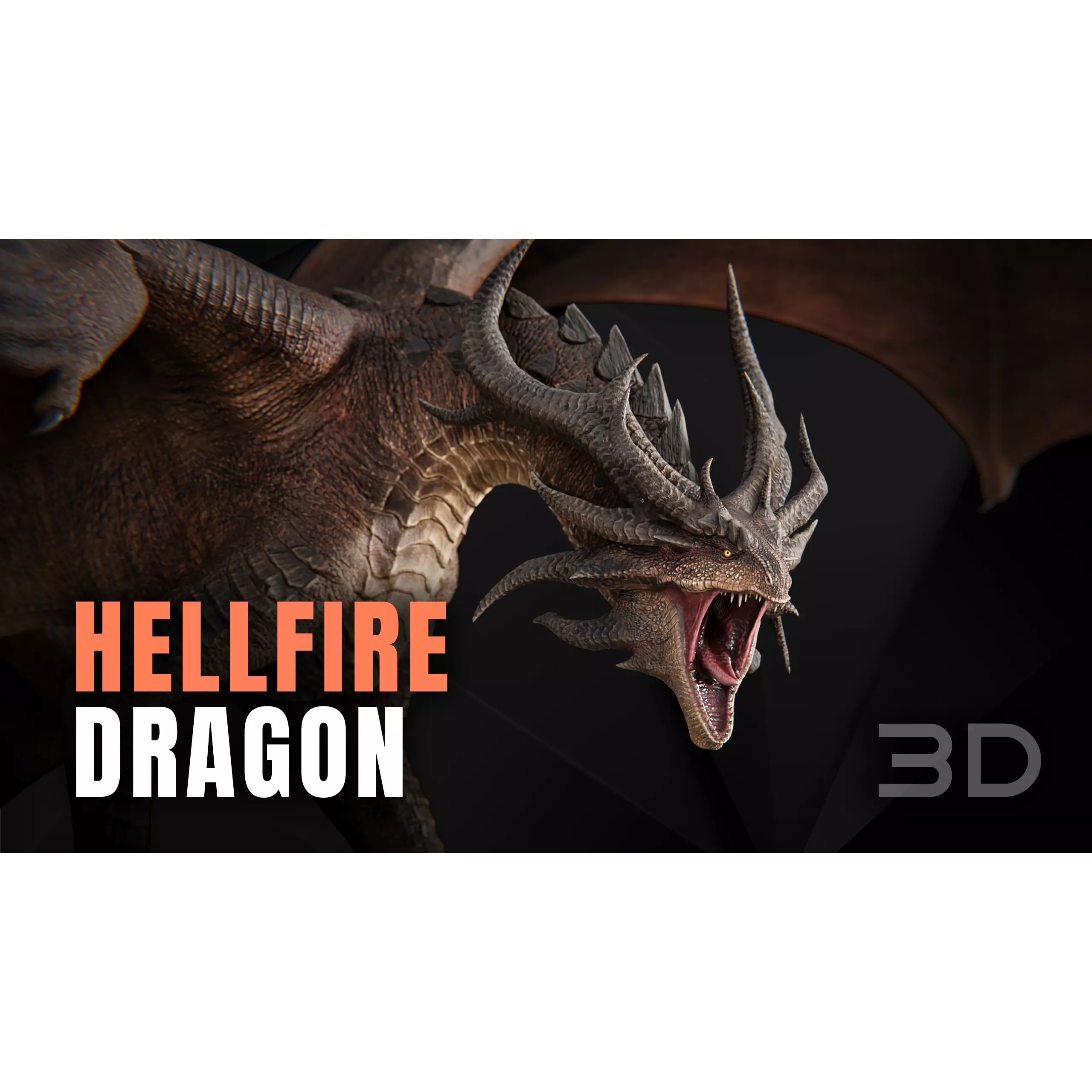 Hellfire Dragon - Low-Poly Game-Ready 3D Model - View 2