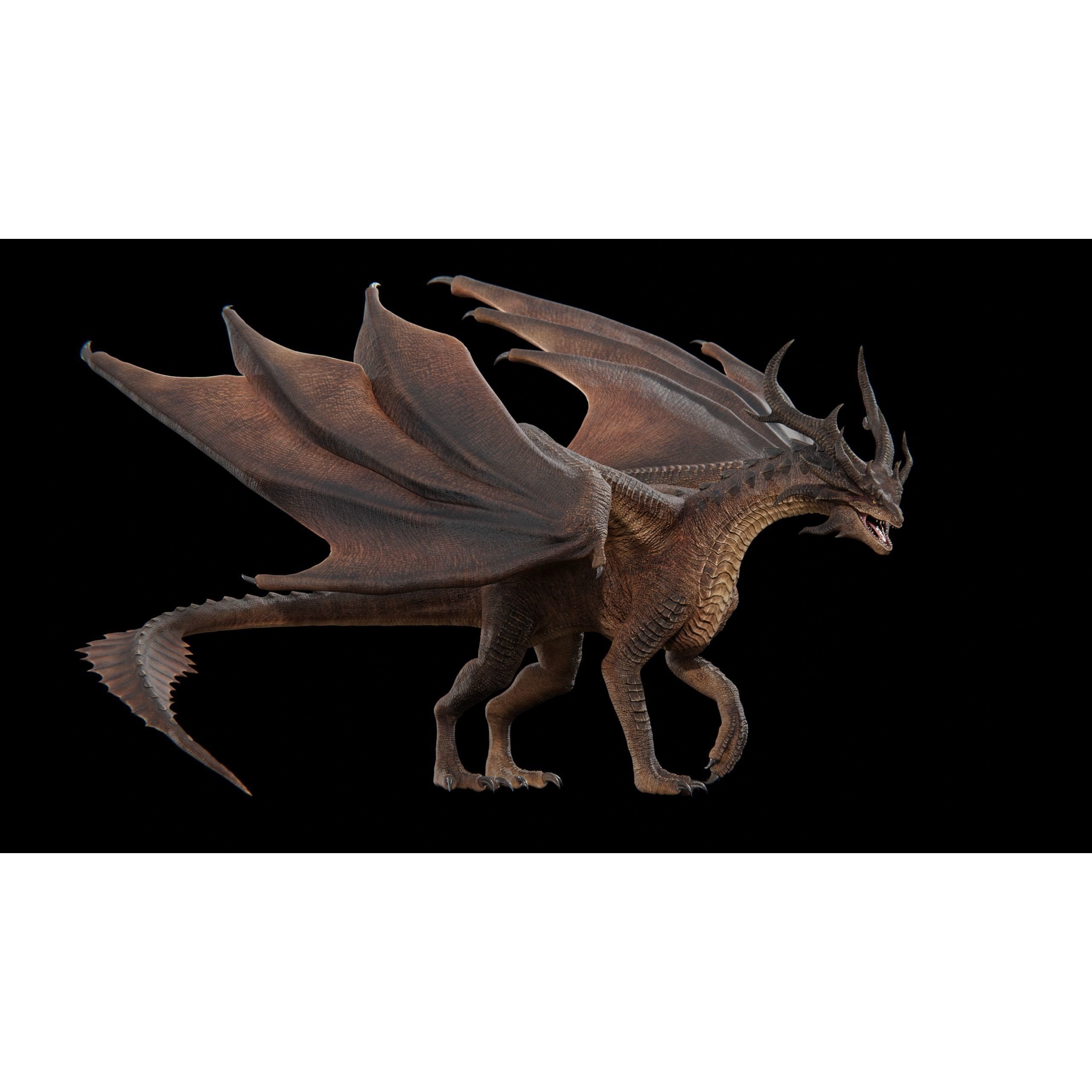 Hellfire Dragon - Low-Poly Game-Ready 3D Model - View 30