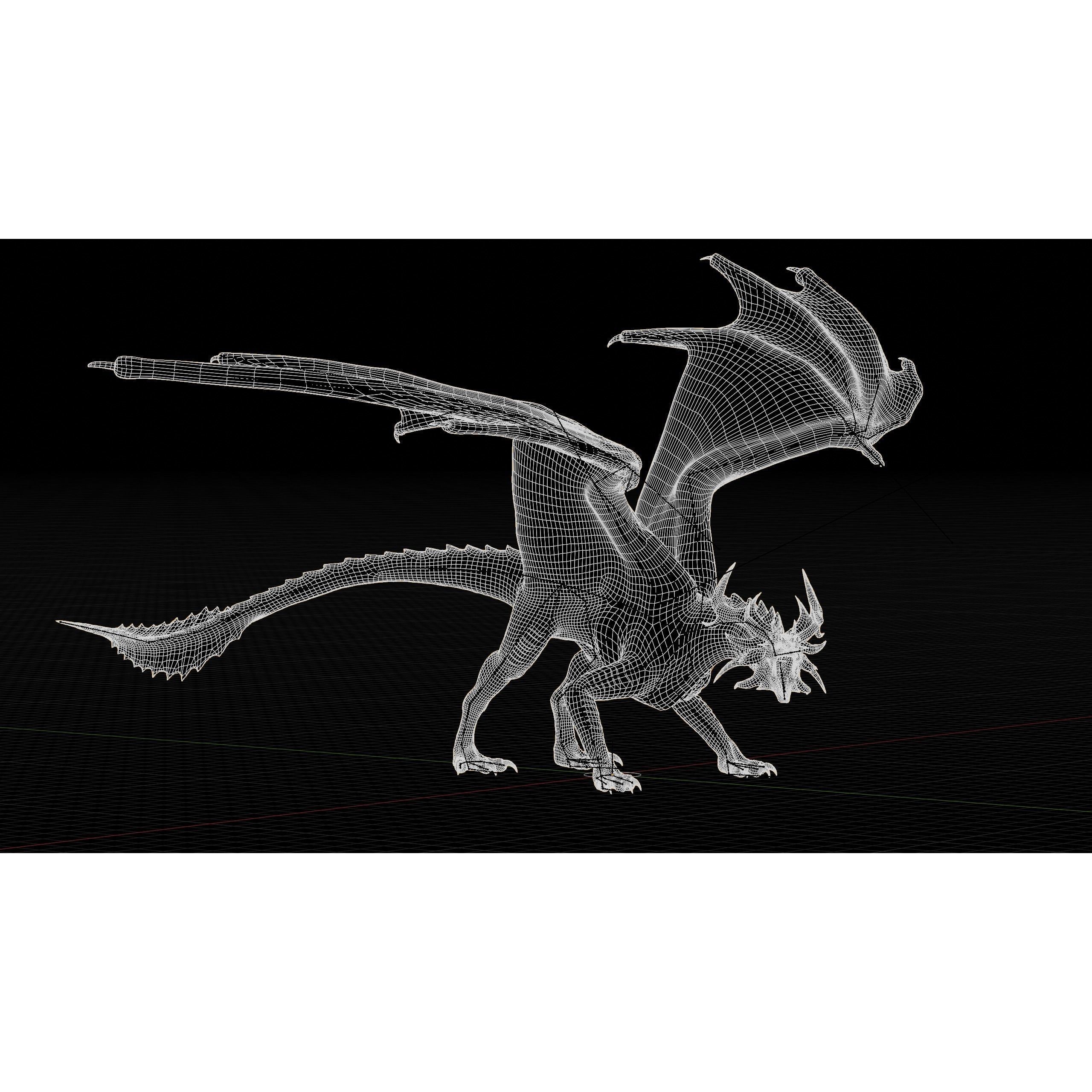 Hellfire Dragon - Low-Poly Game-Ready 3D Model - View 31