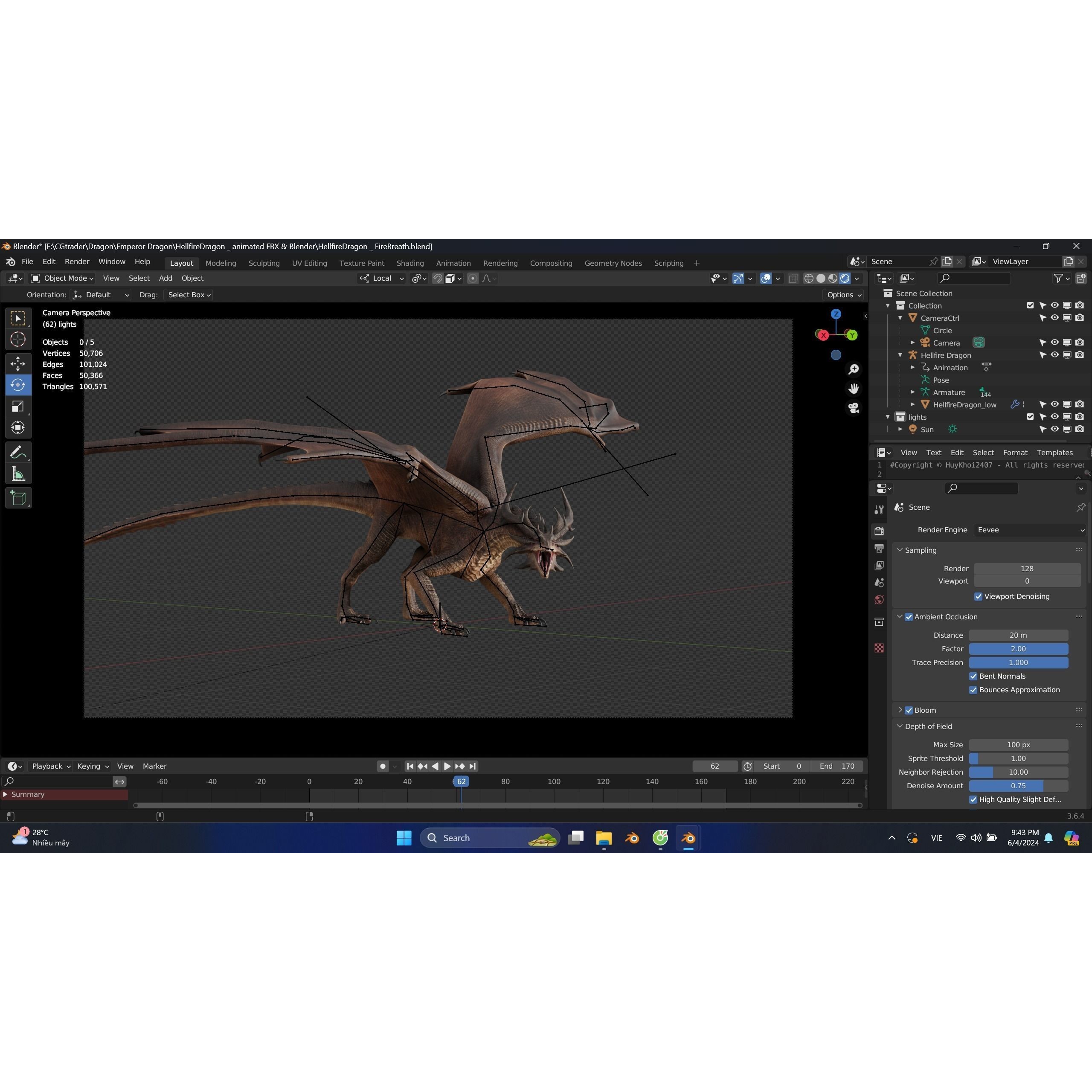 Hellfire Dragon - Low-Poly Game-Ready 3D Model - View 34
