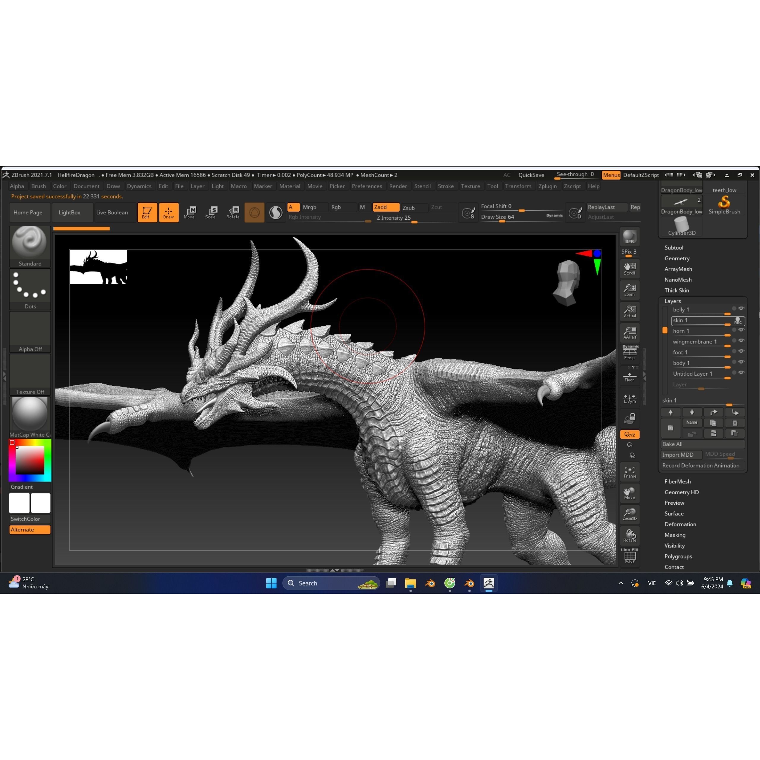 Hellfire Dragon - Low-Poly Game-Ready 3D Model - View 35