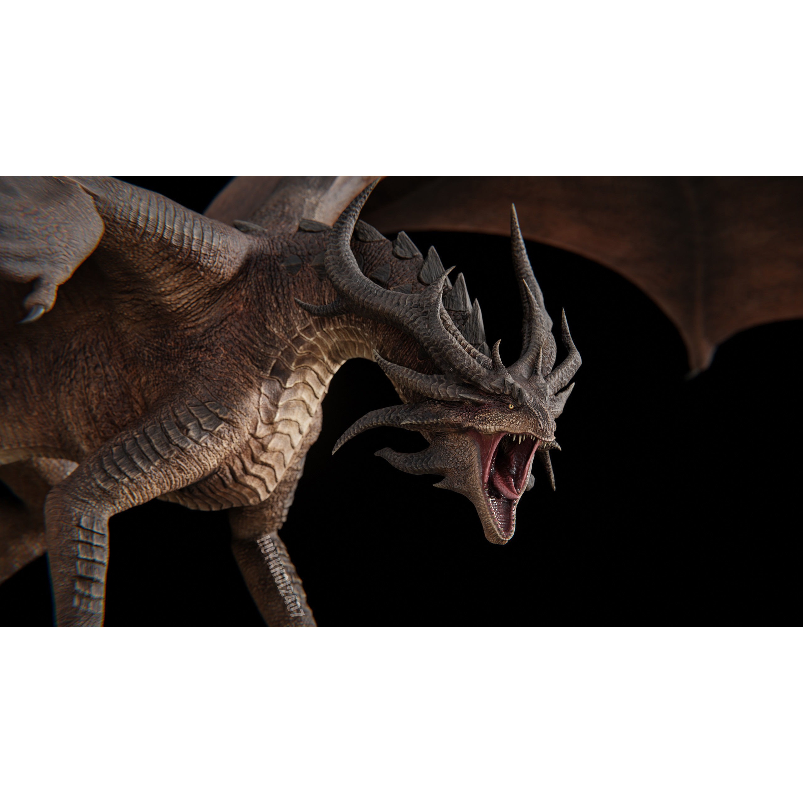 Hellfire Dragon - Low-Poly Game-Ready 3D Model - View 39