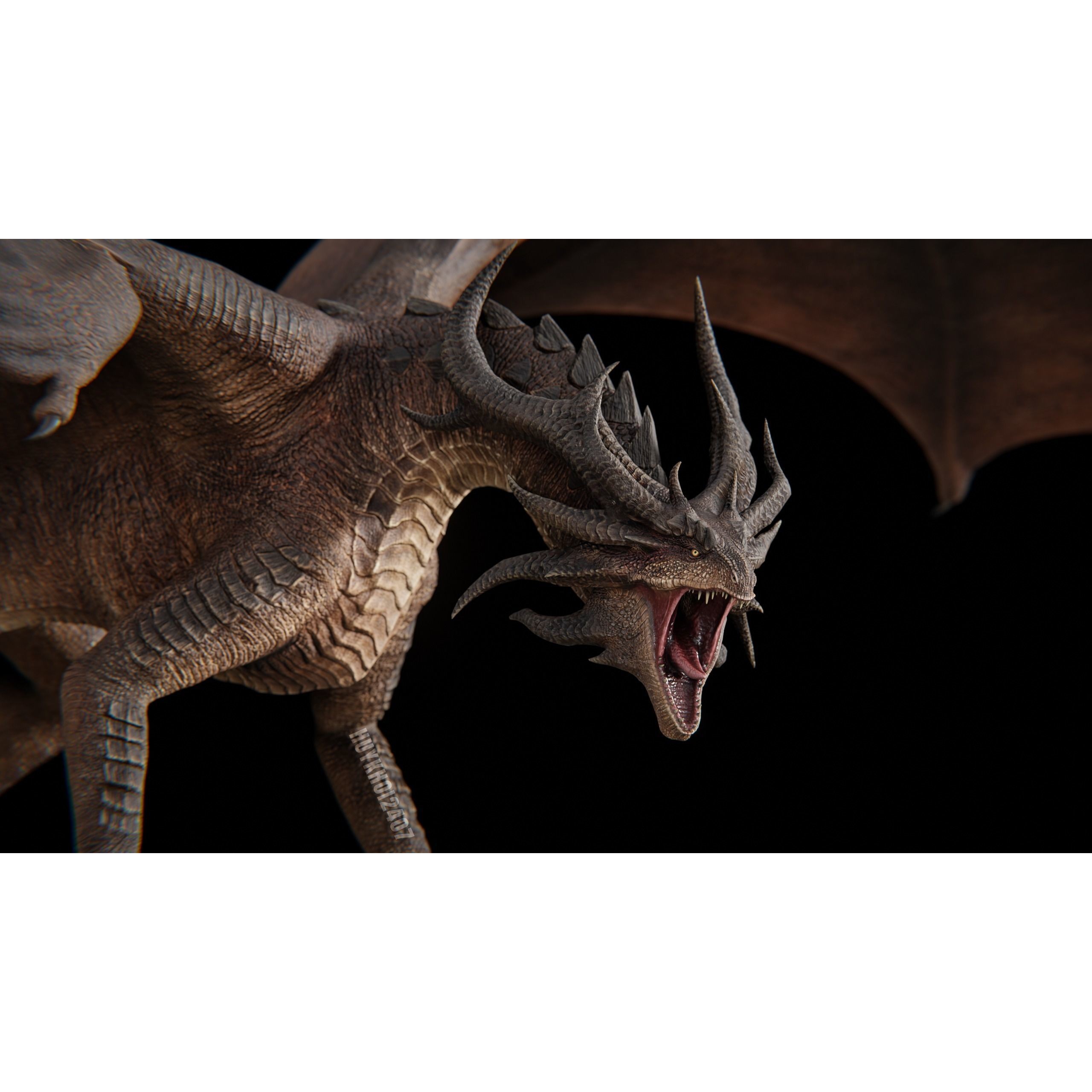Hellfire Dragon - Low-Poly Game-Ready 3D Model - View 4