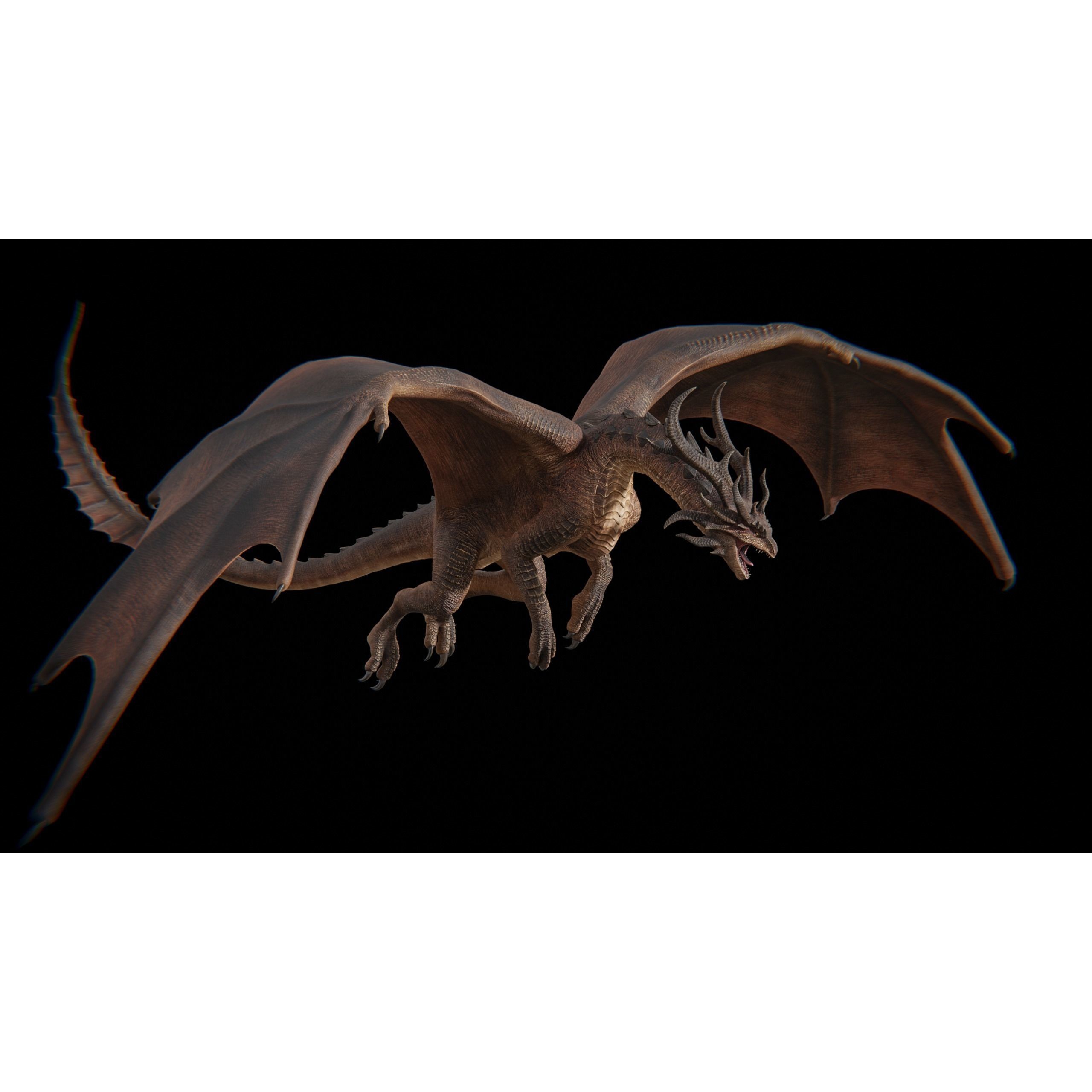Hellfire Dragon - Low-Poly Game-Ready 3D Model - View 8