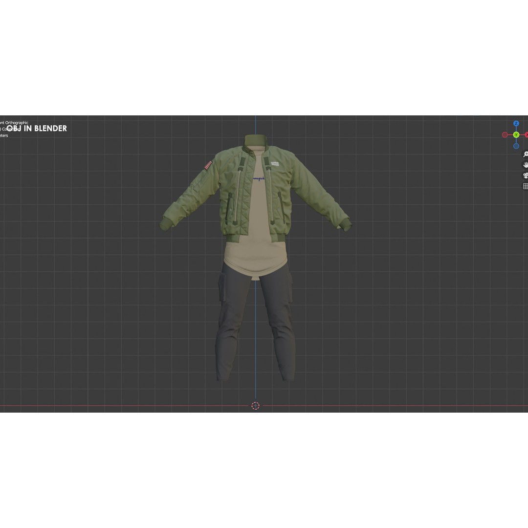 Mens Outfit 3D Model – Marvelous Designer Urban Fashion, FBX, OBJ - View 11