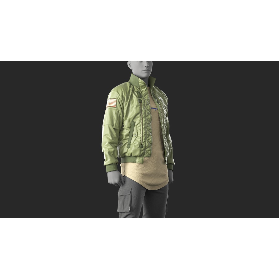 Mens Outfit 3D Model – Marvelous Designer Urban Fashion, FBX, OBJ - View 5