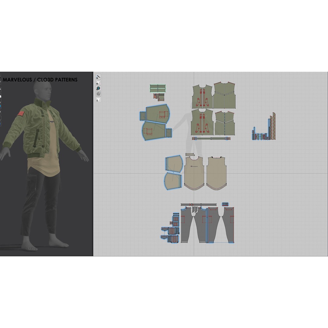 Mens Outfit 3D Model – Marvelous Designer Urban Fashion, FBX, OBJ - View 8