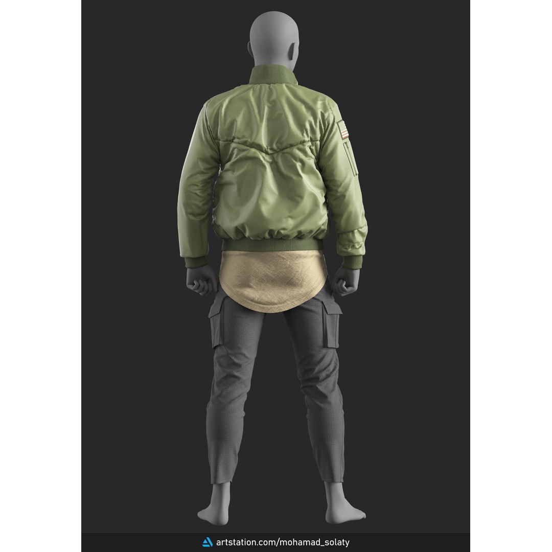 Mens Outfit 3D Model – Marvelous Designer Urban Fashion, FBX, OBJ - View 9