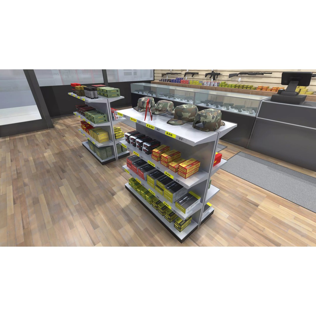 Gun Shop 3D Model – Low Poly Interior with Weapons, FBX - View 4