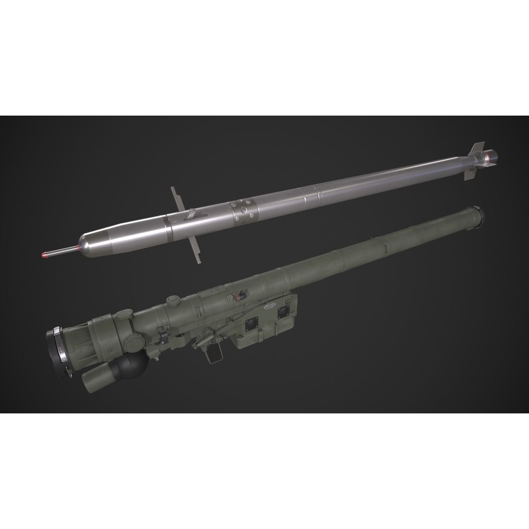 IGLA 9K38 3D Model – Low Poly Game-Ready Missile Asset, FBX - View 3