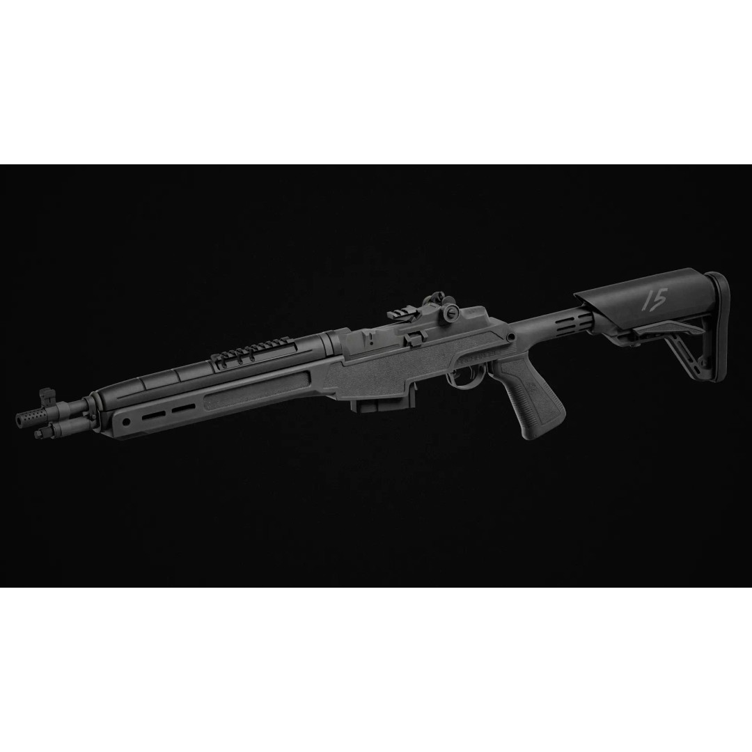 M1A SOCOM 16 CQB 3D Model – Low Poly Game Asset, FBX, PBR Textures - View 3