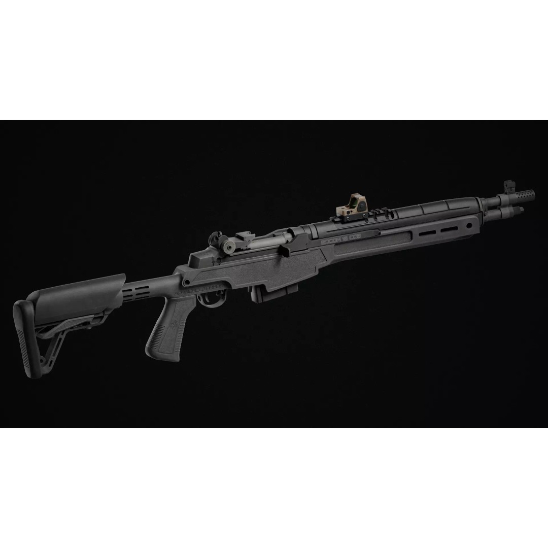 M1A SOCOM 16 CQB 3D Model – Low Poly Game Asset, FBX, PBR Textures - View 4