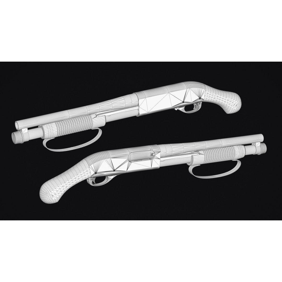 Remington 870 Shotgun 3D Model – Low Poly Game Asset, FBX, PBR