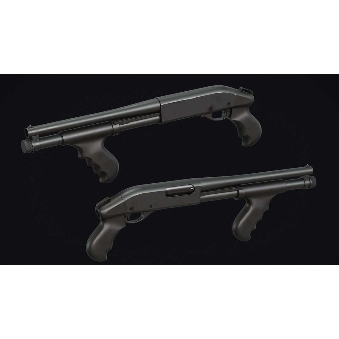 Remington 870 Shotgun 3D Model – Low Poly Game Asset, FBX, PBR - View 15