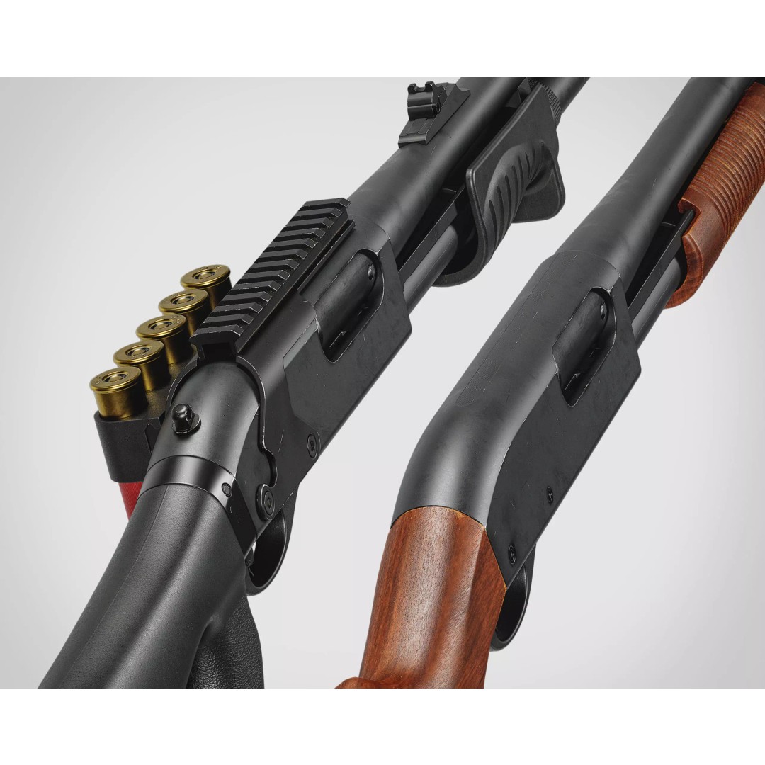 Remington 870 Shotgun 3D Model – Low Poly Game Asset, FBX, PBR - View 2