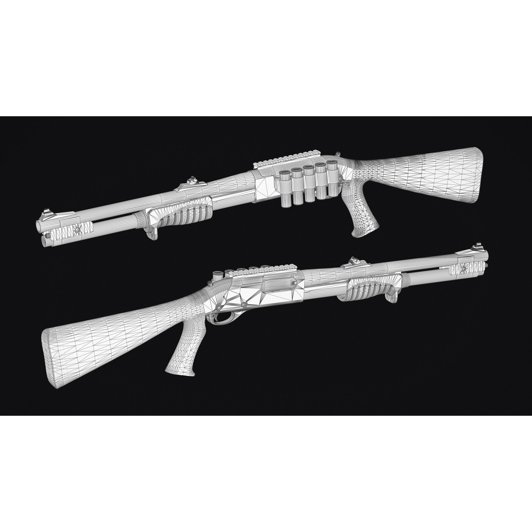 Remington 870 Shotgun 3D Model – Low Poly Game Asset, FBX, PBR - View 22