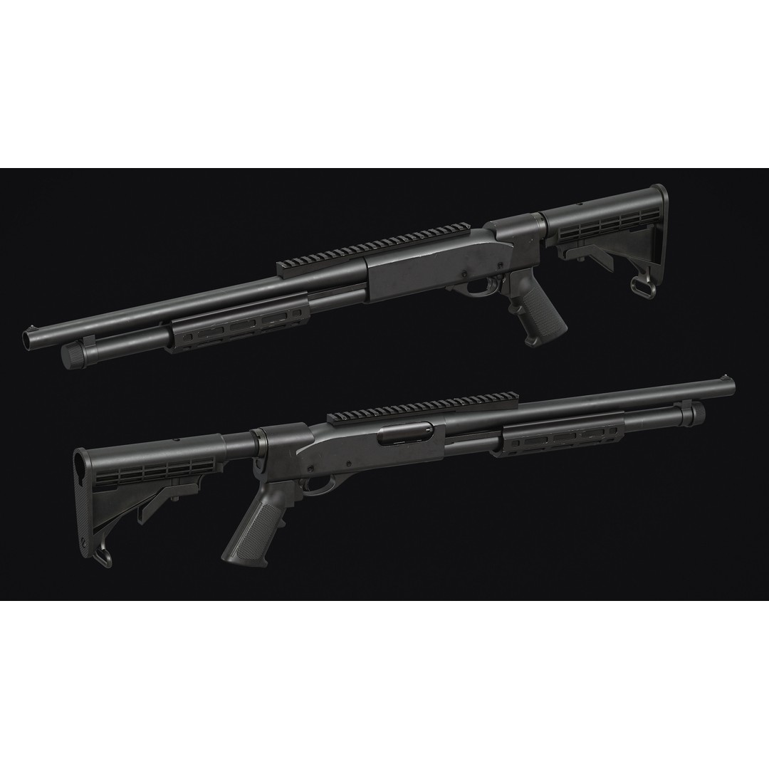 Remington 870 Shotgun 3D Model – Low Poly Game Asset, FBX, PBR - View 8