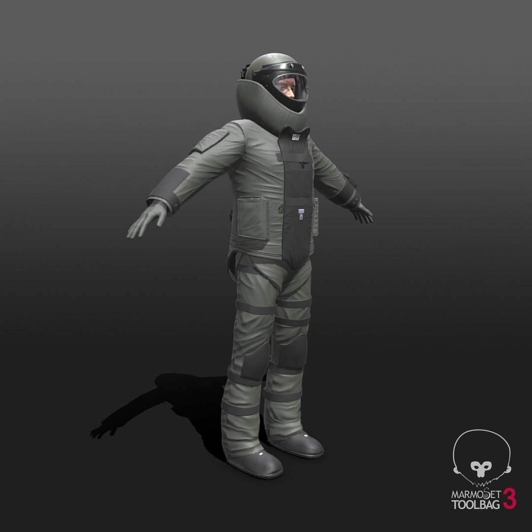 Bomb Suit EOD 3D Model – Low Poly Rigged Character with PBR Textures - View 10