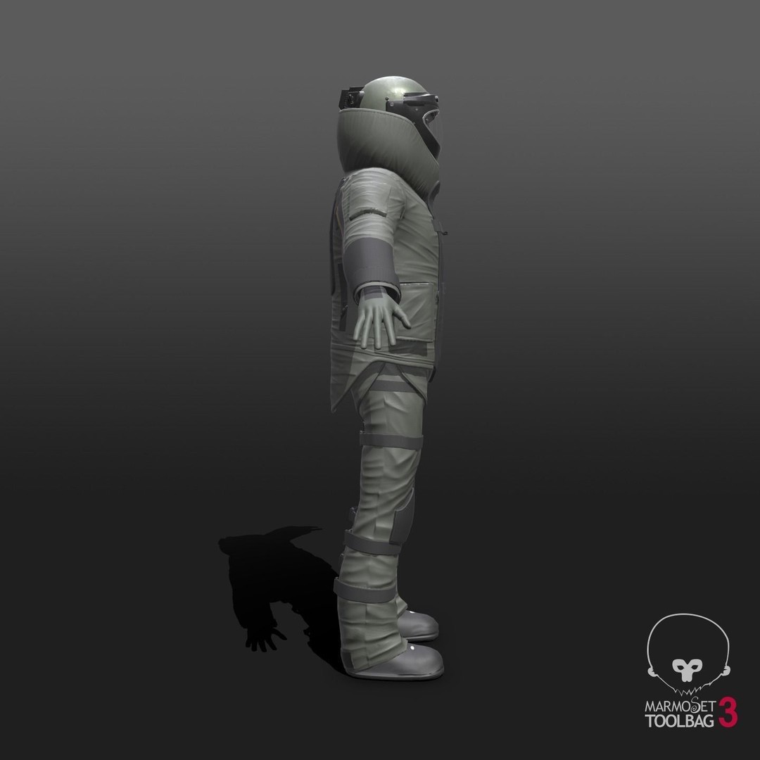 Bomb Suit EOD 3D Model – Low Poly Rigged Character with PBR Textures - View 11