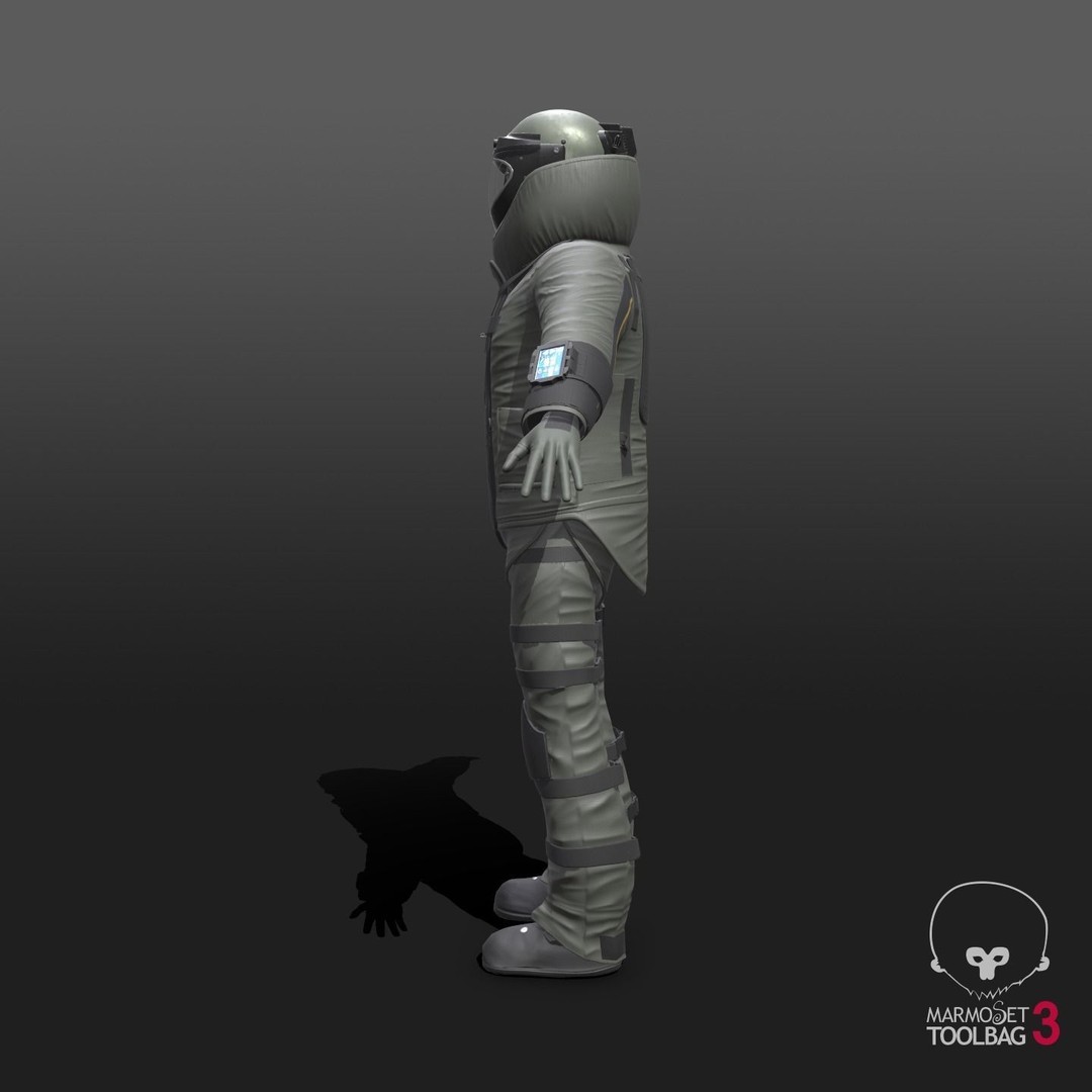 Bomb Suit EOD 3D Model – Low Poly Rigged Character with PBR Textures - View 15