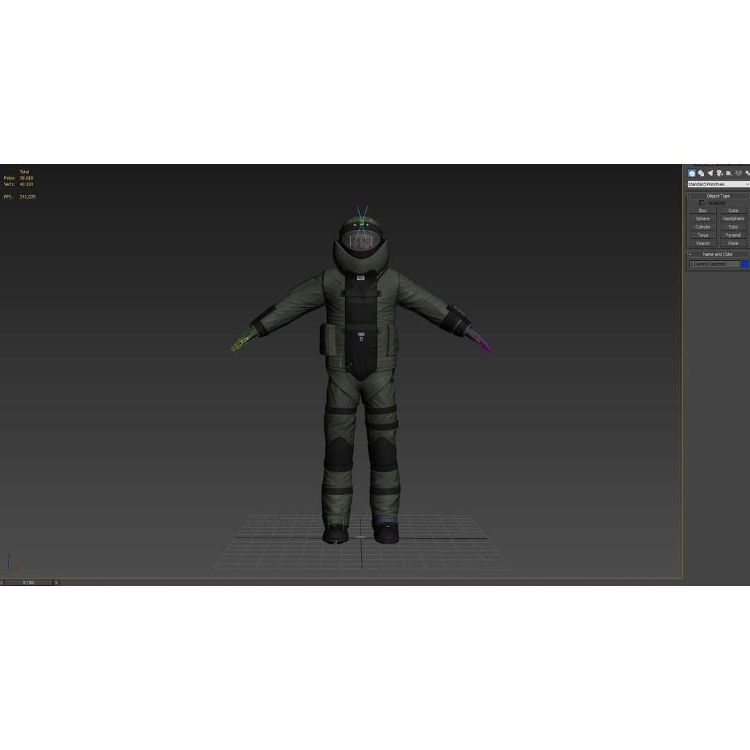 Bomb Suit EOD 3D Model – Low Poly Rigged Character with PBR Textures - View 17