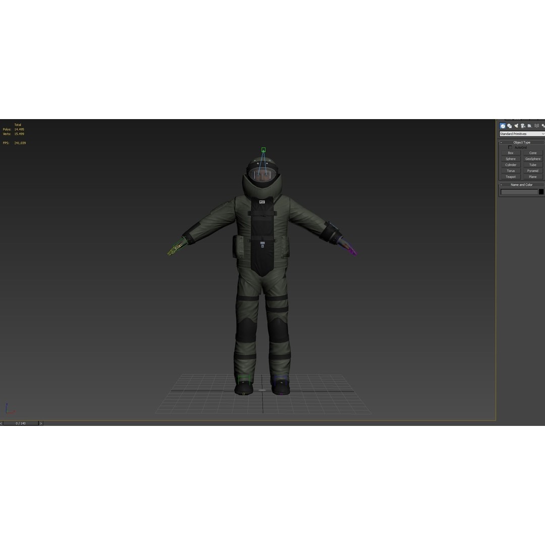 Bomb Suit EOD 3D Model – Low Poly Rigged Character with PBR Textures - View 19