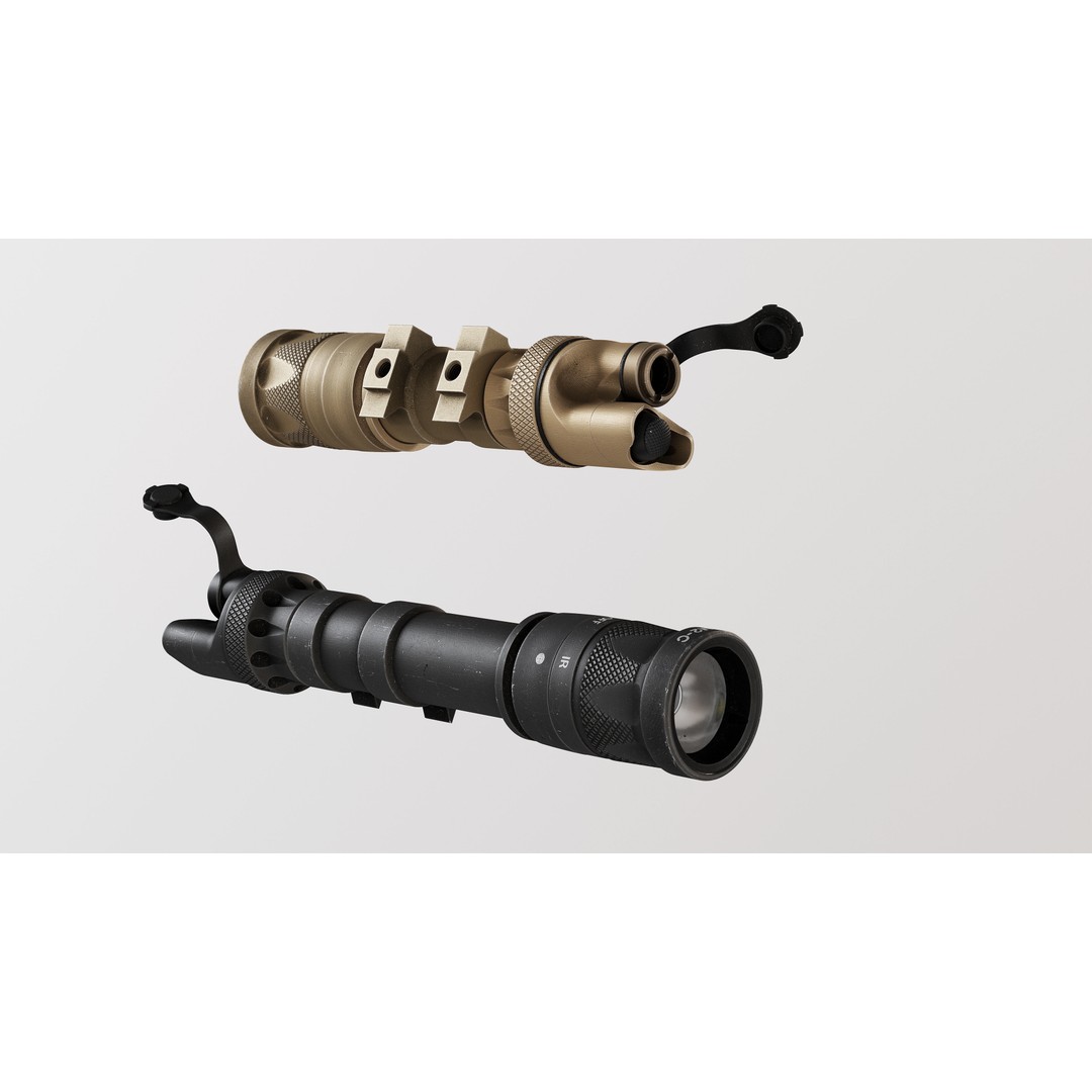 Surefire Scout Light M300V-M600V 3D Model – Low Poly Game Ready PBR Asset - View 7