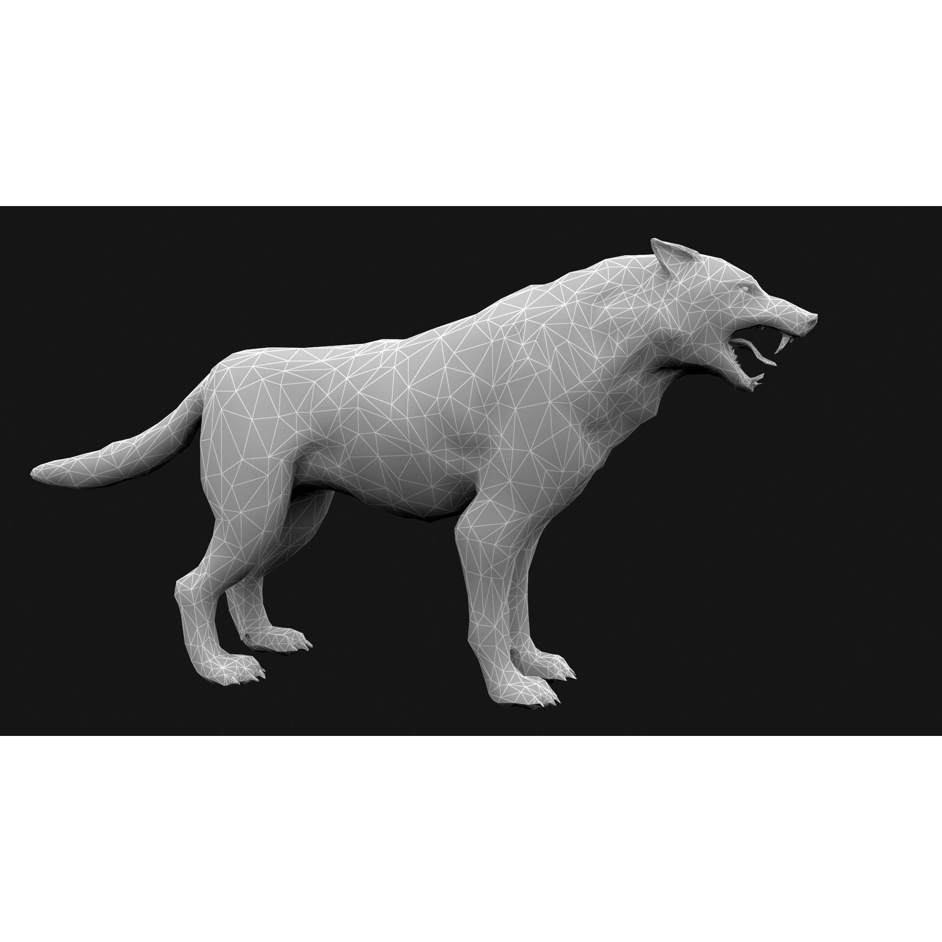 Animated Arctic Wolf - Low-Poly Game-Ready 3D Model - View 15