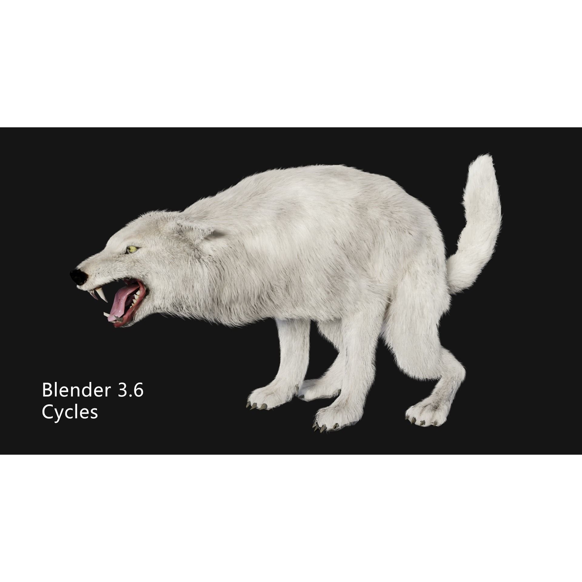 Animated Arctic Wolf - Low-Poly Game-Ready 3D Model - View 4
