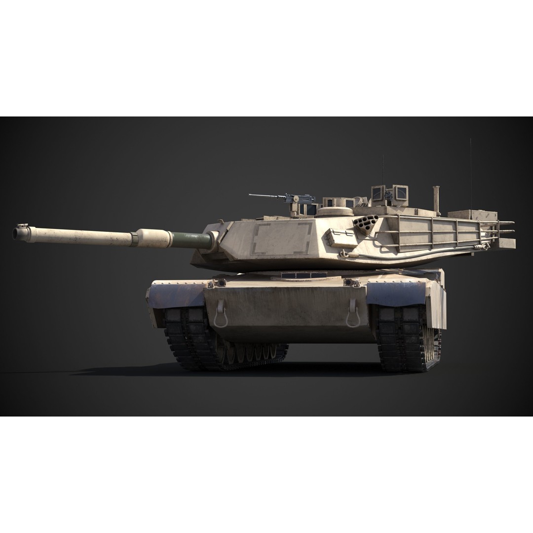 M1A2 Abrams 3D Model – Rigged Military Tank with PBR Textures - View 10