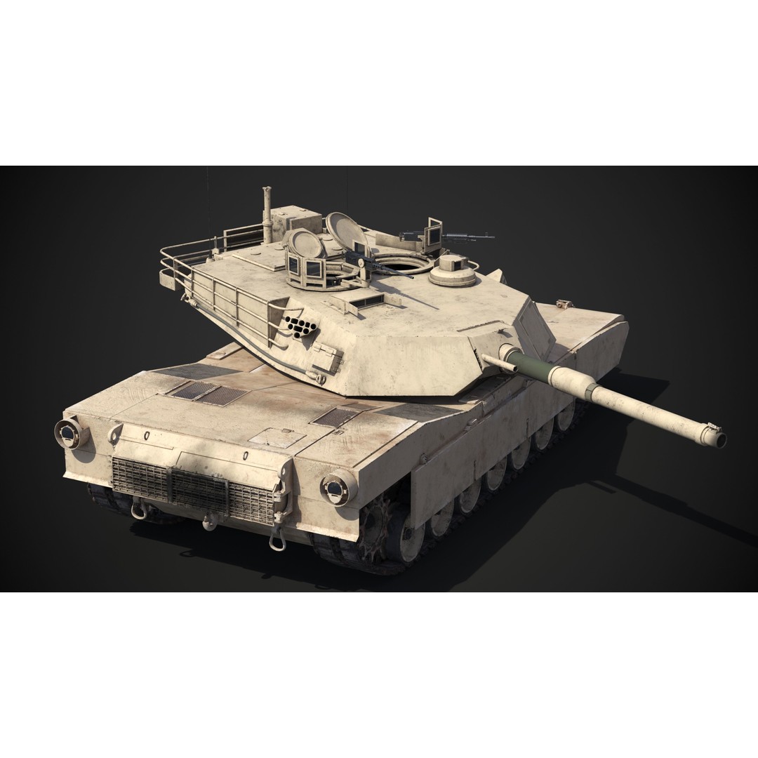 M1A2 Abrams 3D Model – Rigged Military Tank with PBR Textures - View 12